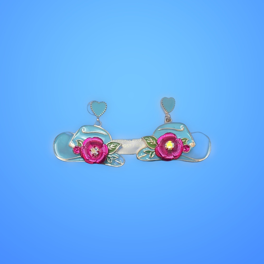 Influence New York Blue and Pink Floral Earrings